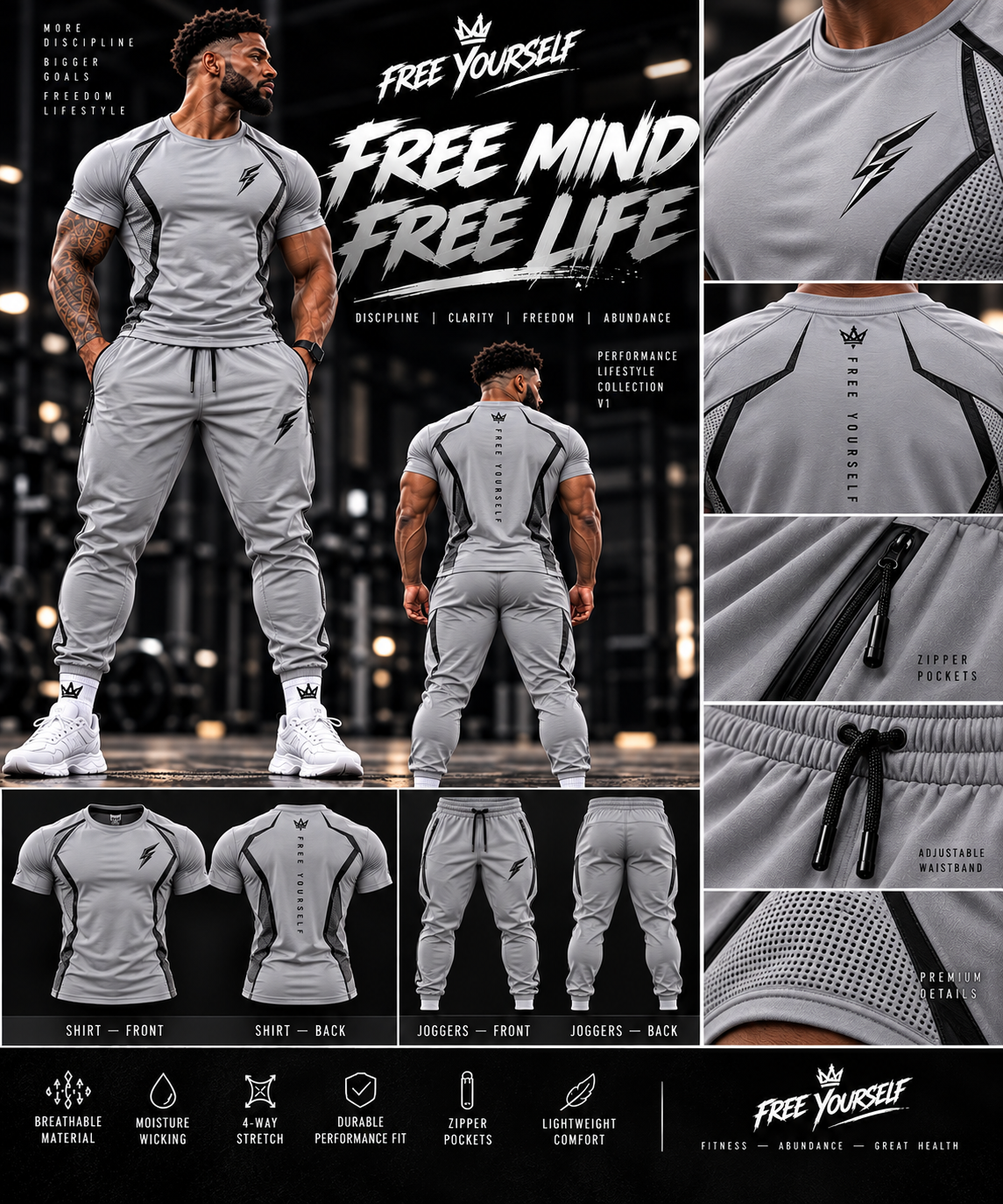 Men's Free Mind Free Life Jogger Set