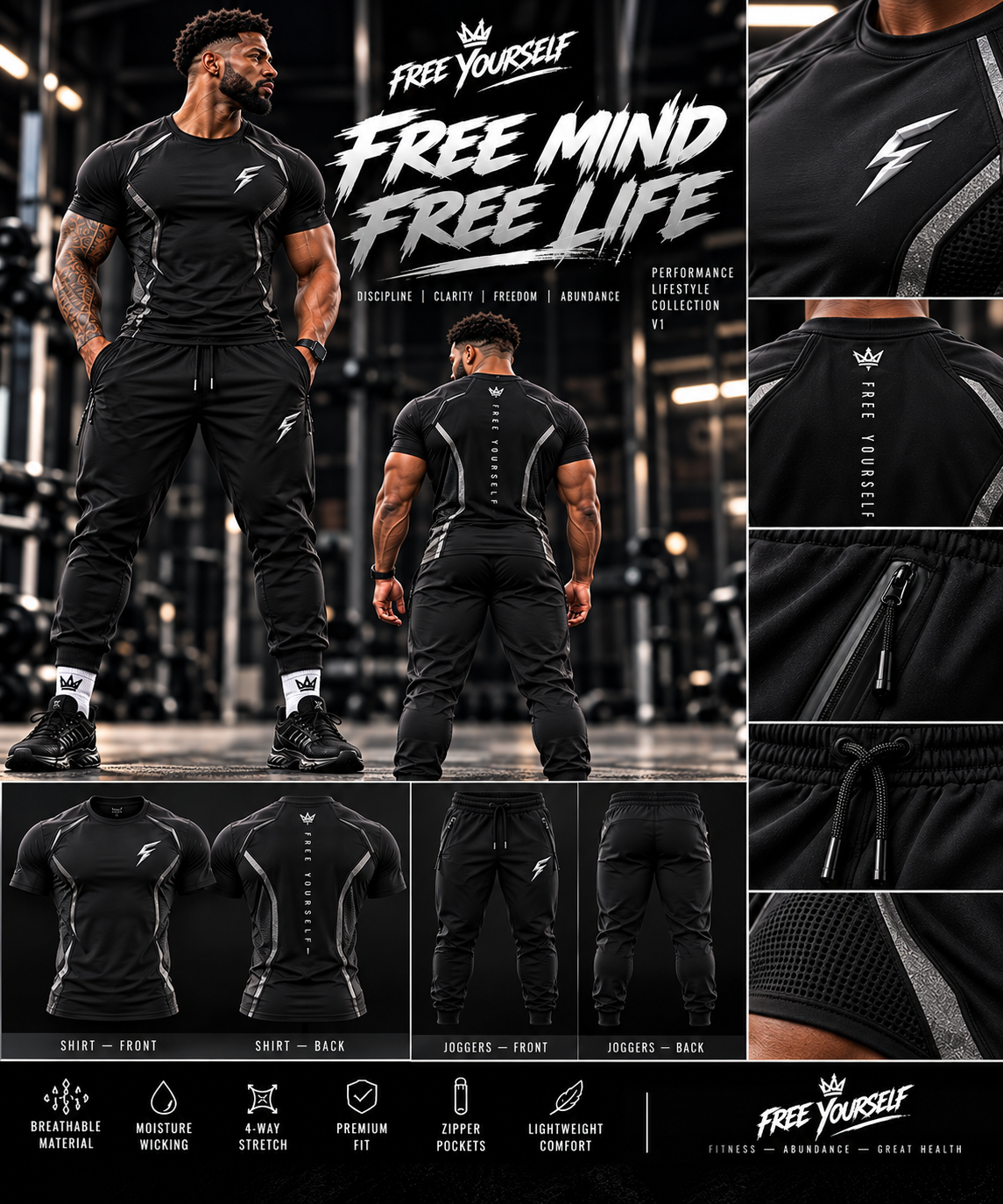 Men's Free Mind Free Life Jogger Set